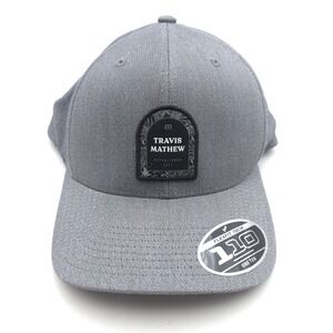Travis Mathew SnapBack Flexfit Tech 110 One Ten Hat NEW Golf Cap Gray Adjustable